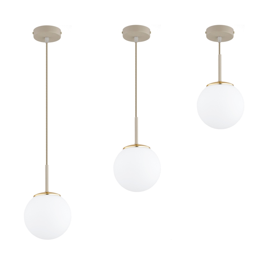 Brilagi - Hanglamp aan kabel MILO ECRU 1xE27/60W/230V beige/goud