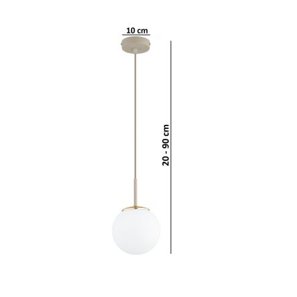 Brilagi - Hanglamp aan kabel MILO ECRU 1xE27/60W/230V beige/goud