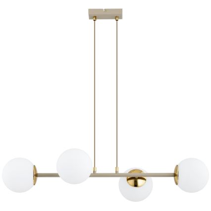 Brilagi - Hanglamp aan kabel MILO ECRU 4xE27/60W/230V beige/goud