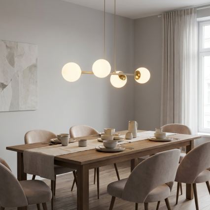 Brilagi - Hanglamp aan kabel MILO ECRU 4xE27/60W/230V beige/goud