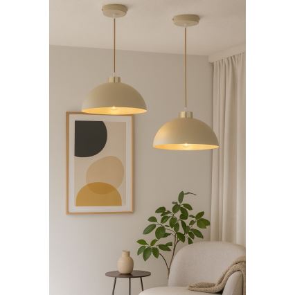 Brilagi - Hanglamp aan kabel MOON 1xE27/60W/230V Ø 30 cm beige/goud