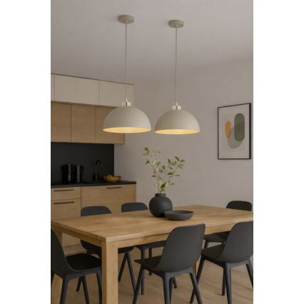 Brilagi - Hanglamp aan kabel MOON 1xE27/60W/230V Ø 30 cm beige/goud