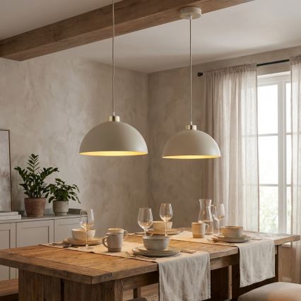 Brilagi - Hanglamp aan kabel MOON 1xE27/60W/230V Ø 30 cm beige/goud