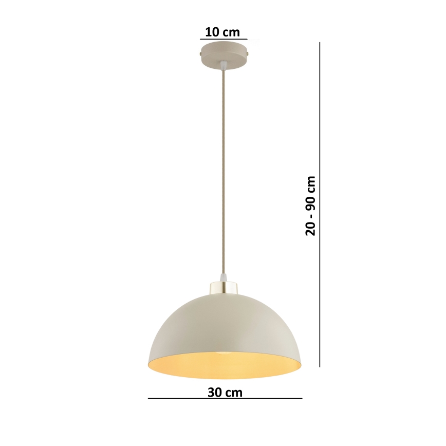 Brilagi - Hanglamp aan kabel MOON 1xE27/60W/230V Ø 30 cm beige/goud