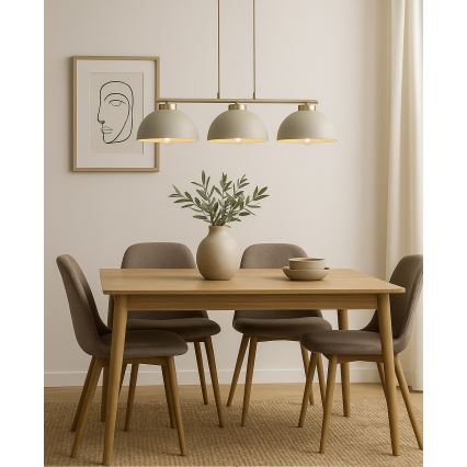 Brilagi - Hanglamp aan kabel MOON 3xE27/60W/230V beige/goud