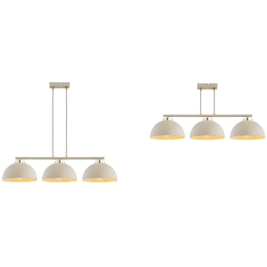 Brilagi - Hanglamp aan kabel MOON 3xE27/60W/230V beige/goud