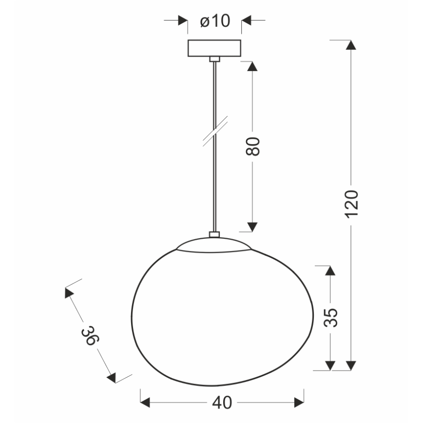 BRILAGI - Hanglamp aan kabel PEBBLES 1xE27/40W/230V Ø 40 cm zwart