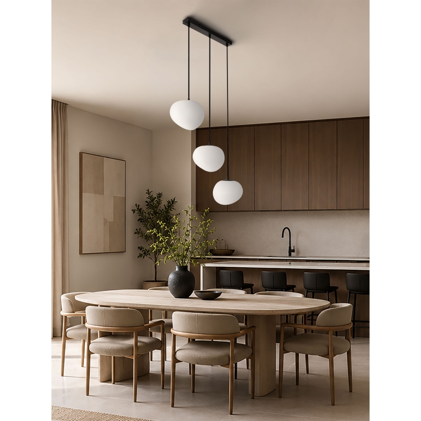 BRILAGI - Hanglamp aan kabel PEBBLES 3xE27/40W/230V zwart