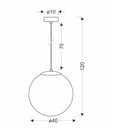 BRILAGI - Hanglamp aan kabel POLOS 1xE27/40W/230V Ø 40 cm zwart