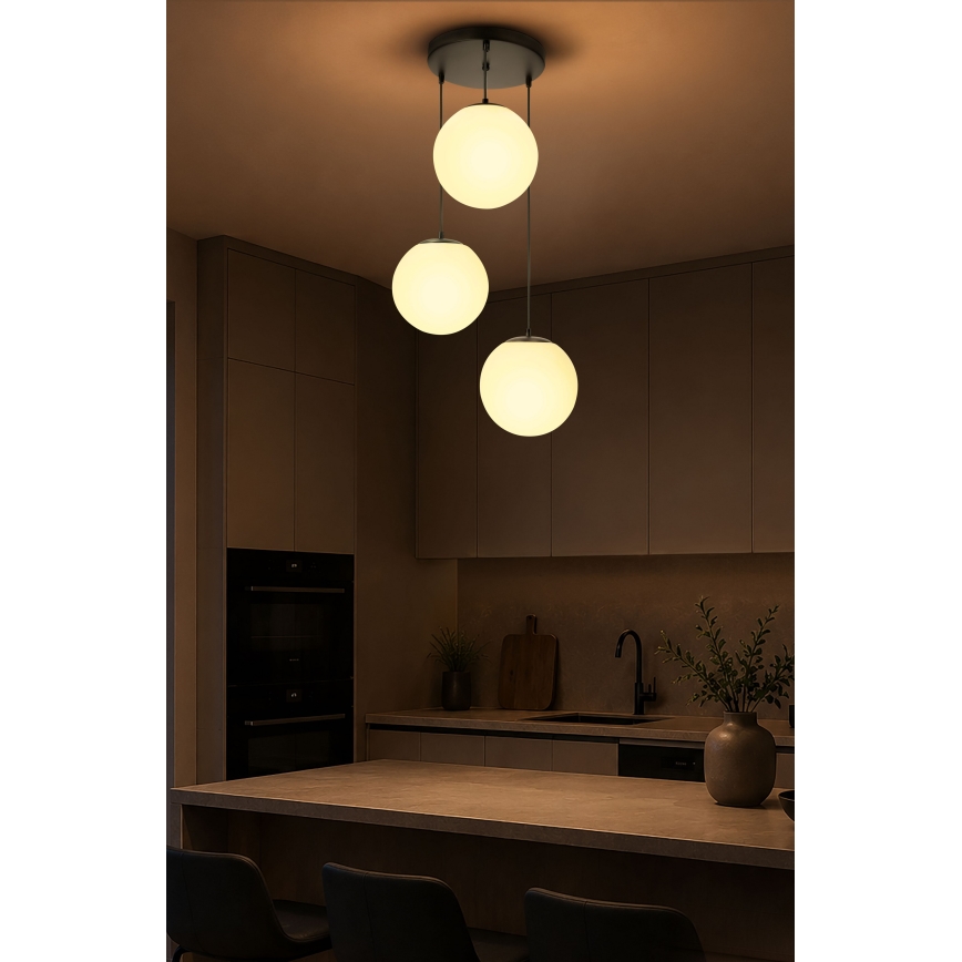 BRILAGI - Hanglamp aan kabel POLOS 3xE27/40W/230V Ø 42 cm zwart
