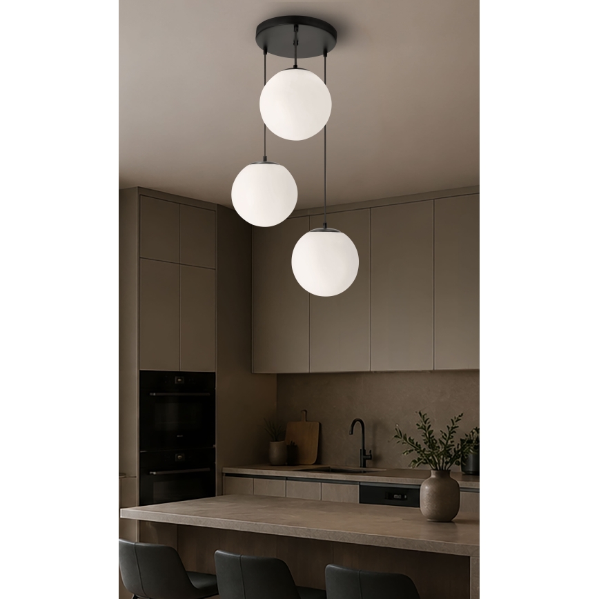 BRILAGI - Hanglamp aan kabel POLOS 3xE27/40W/230V Ø 42 cm zwart