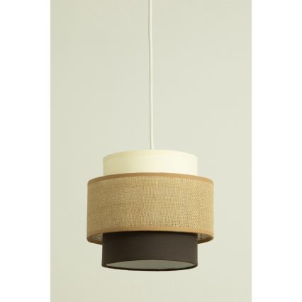 Brilagi - Hanglamp aan kabel RESNA 1xE27/60W/230V Ø 20 cm beige/zwart