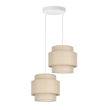 Brilagi - Hanglamp aan kabel RESNA 2xE27/60W/230V Ø 30 cm beige