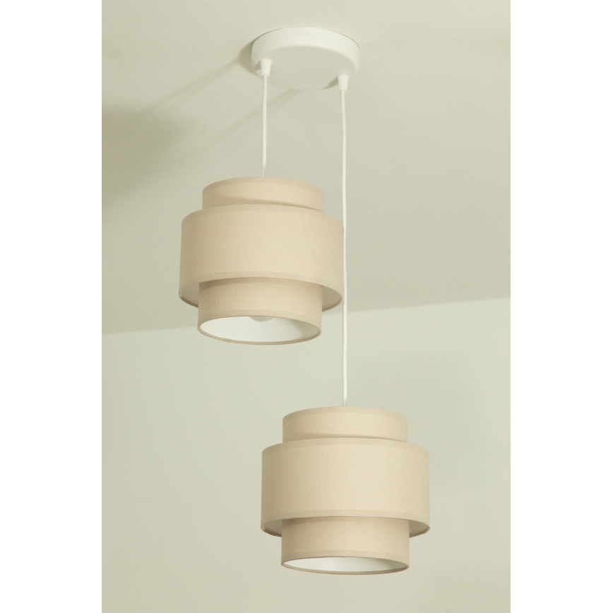 Brilagi - Hanglamp aan kabel RESNA 2xE27/60W/230V Ø 30 cm beige