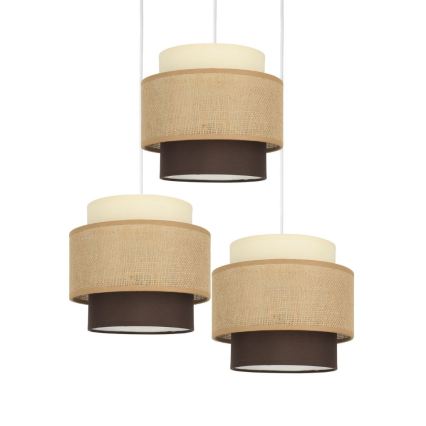 Brilagi - Hanglamp aan kabel RESNA 3xE27/60W/230V Ø 45 cm beige/zwart