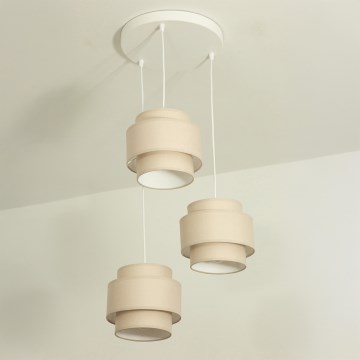 Brilagi - Hanglamp aan kabel RESNA 3xE27/60W/230V Ø45 cm beige