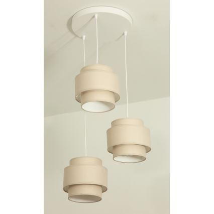 Brilagi - Hanglamp aan kabel RESNA 3xE27/60W/230V Ø45 cm beige