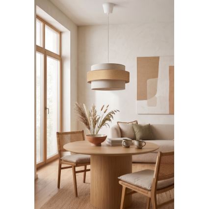 Brilagi - Hanglamp aan kabel SPACE 1xE27/60W/230V Ø 40 cm beige/crème
