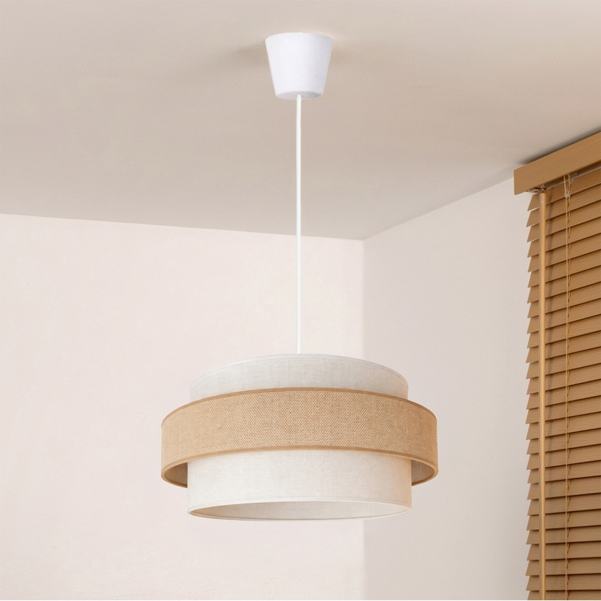 Brilagi - Hanglamp aan kabel SPACE 1xE27/60W/230V Ø 40 cm beige/crème