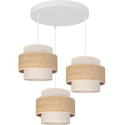 Brilagi - Hanglamp aan kabel SPACE 3xE27/60W/230V Ø 40 cm beige/crème