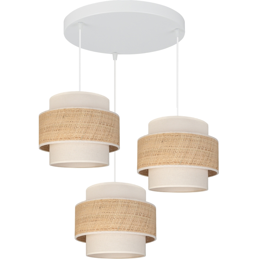 Brilagi - Hanglamp aan kabel SPACE 3xE27/60W/230V Ø 40 cm beige/crème