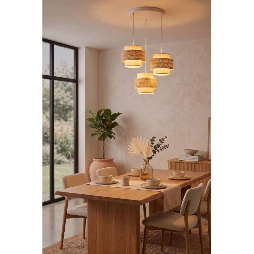 Brilagi - Hanglamp aan kabel SPACE 3xE27/60W/230V Ø 40 cm beige/crème