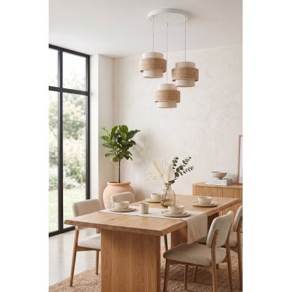 Brilagi - Hanglamp aan kabel SPACE 3xE27/60W/230V Ø 40 cm beige/crème