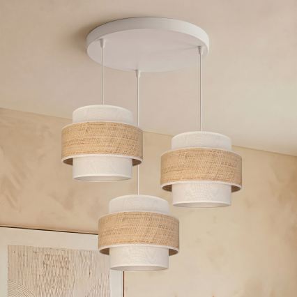 Brilagi - Hanglamp aan kabel SPACE 3xE27/60W/230V Ø 40 cm beige/crème