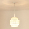 Brilagi - Hanglamp aan kabel SPACE YUTE 1xE27/15W/230V Ø 25 cm crème/wit
