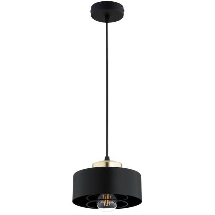 Brilagi - Hanglamp aan kabel SPRING 1xE27/60W/230V Ø 20 cm zwart/goud
