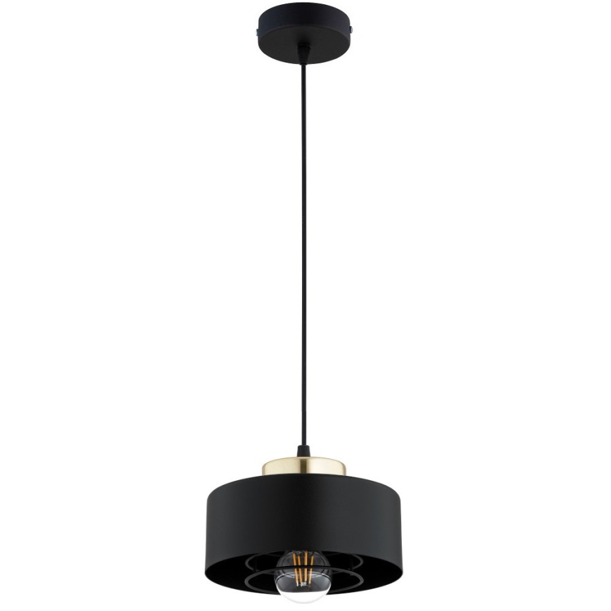Brilagi - Hanglamp aan kabel SPRING 1xE27/60W/230V Ø 20 cm zwart/goud