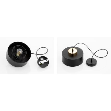 Brilagi - Hanglamp aan kabel SPRING 1xE27/60W/230V Ø 20 cm zwart/goud