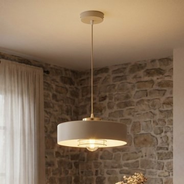 Brilagi - Hanglamp aan kabel SPRING 1xE27/60W/230V Ø 30 cm beige/goud