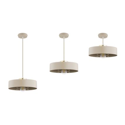 Brilagi - Hanglamp aan kabel SPRING 1xE27/60W/230V Ø 30 cm beige/goud
