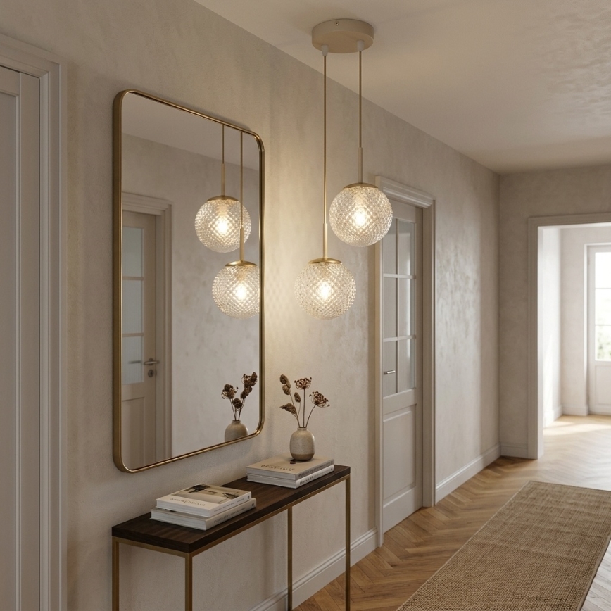 Brilagi - Hanglamp aan kabel STELLA 2xE27/60W/230V beige/goud