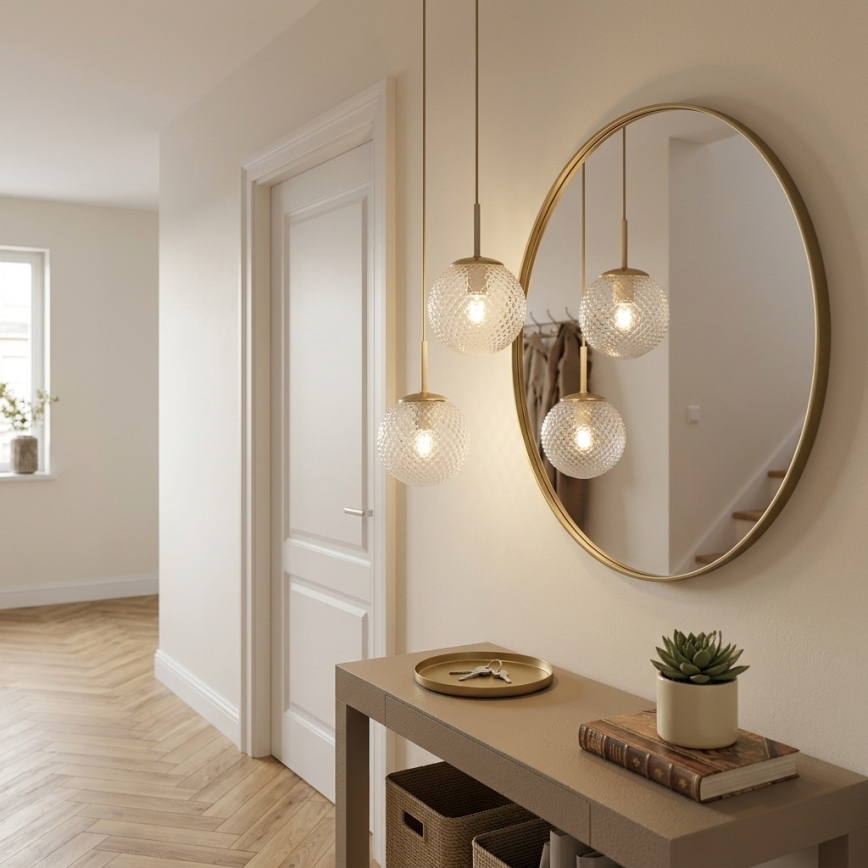 Brilagi - Hanglamp aan kabel STELLA 2xE27/60W/230V beige/goud