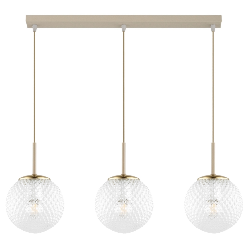 Brilagi - Hanglamp aan kabel STELLA 3xE27/60W/230V beige/goud
