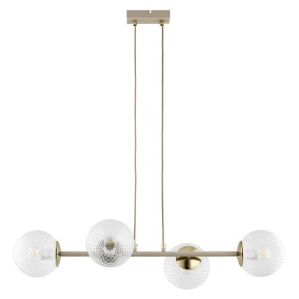 Brilagi - Hanglamp aan kabel STELLA 4xE27/60W/230V beige/goudkleurig