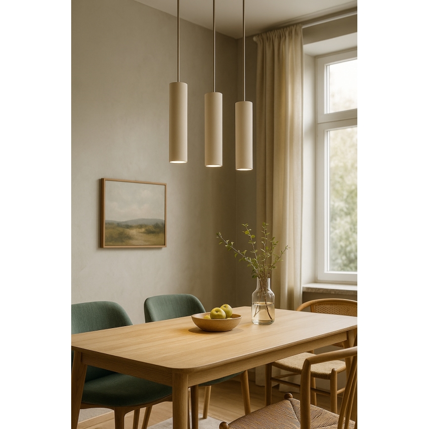 Brilagi - Hanglamp aan kabel TUBE 1xGU10/15W/230V beige/goud