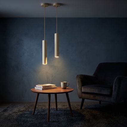 Brilagi - Hanglamp aan kabel TUBE 1xGU10/15W/230V beige/goud