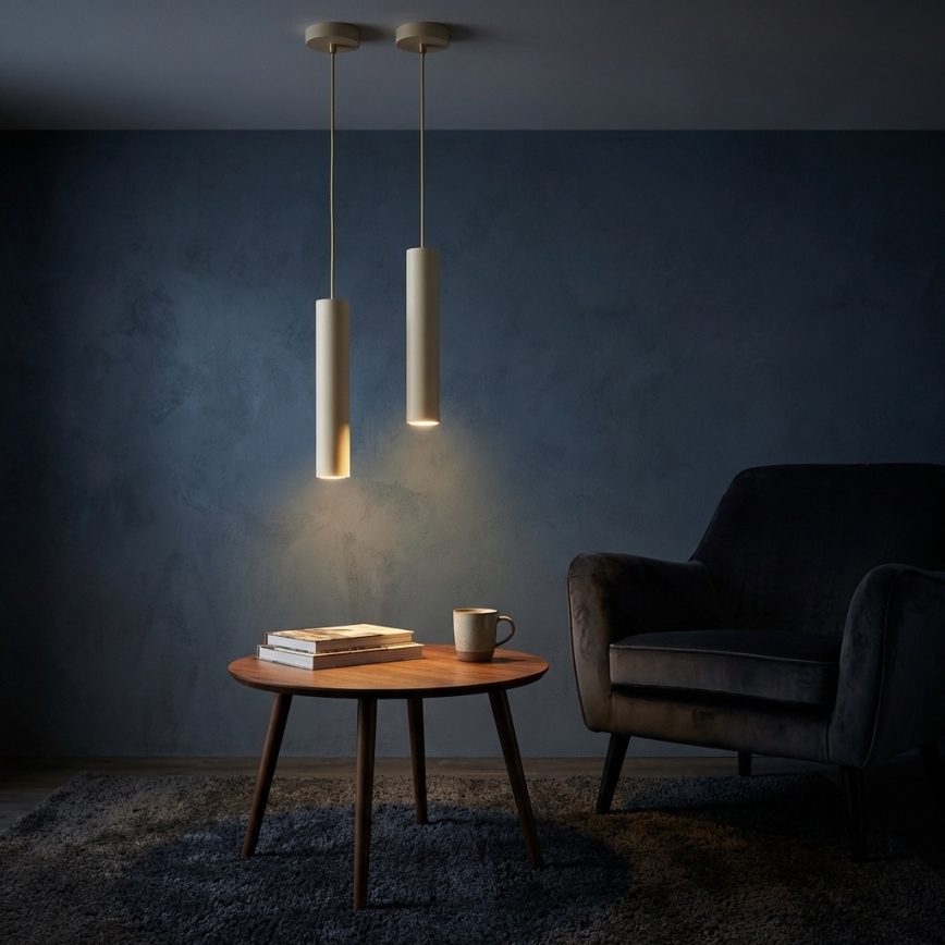Brilagi - Hanglamp aan kabel TUBE 1xGU10/15W/230V beige/goud