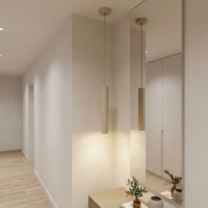 Brilagi - Hanglamp aan kabel TUBE 1xGU10/15W/230V beige/goud
