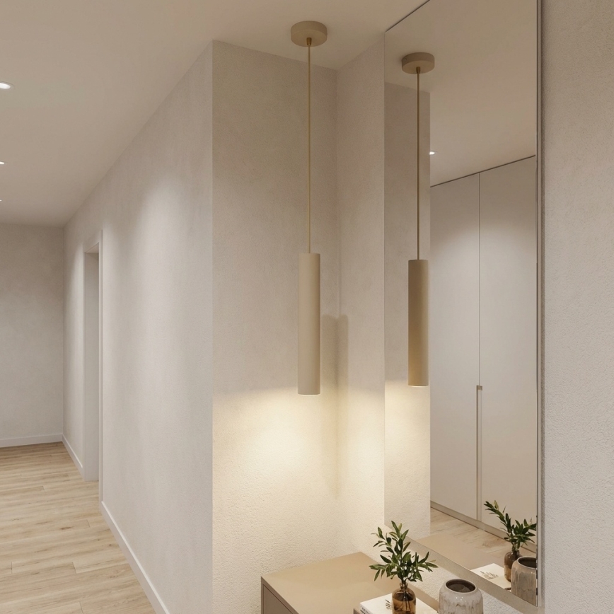 Brilagi - Hanglamp aan kabel TUBE 1xGU10/15W/230V beige/goud