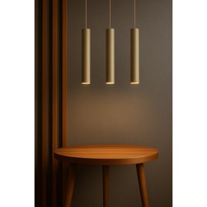 Brilagi - Hanglamp aan kabel TUBE 1xGU10/15W/230V beige/goud