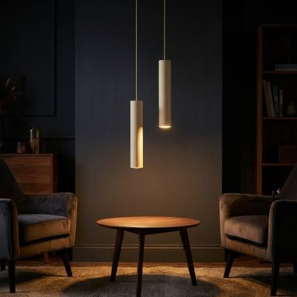 Brilagi - Hanglamp aan kabel TUBE 1xGU10/15W/230V beige/goud