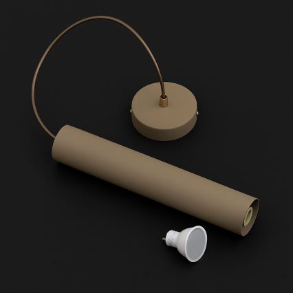 Brilagi - Hanglamp aan kabel TUBE 1xGU10/15W/230V beige/goud