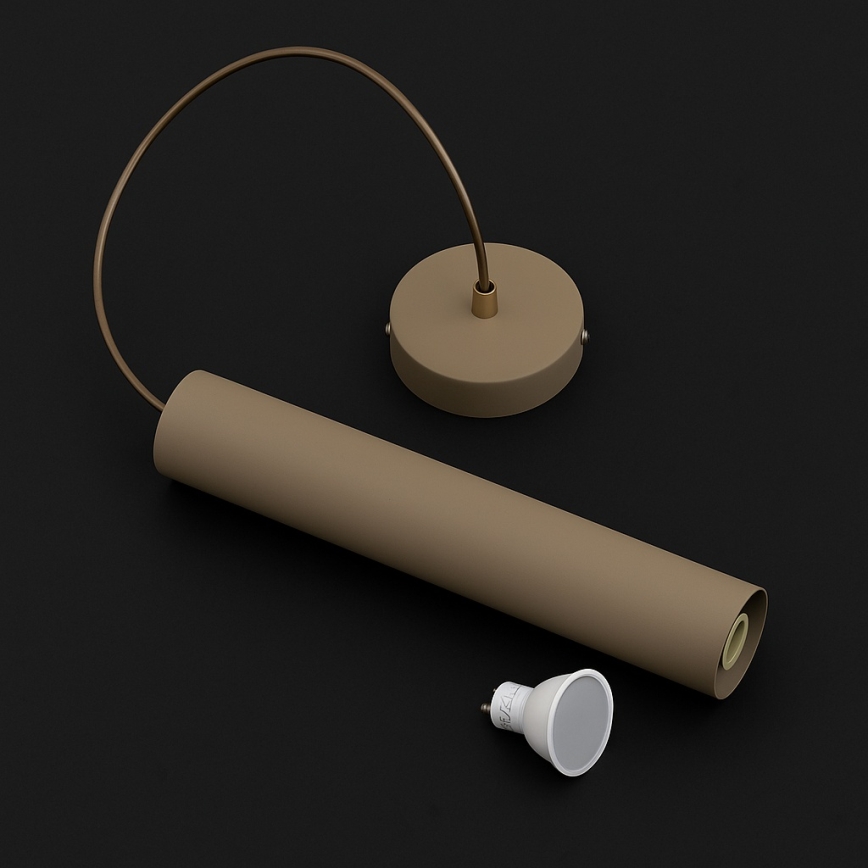 Brilagi - Hanglamp aan kabel TUBE 1xGU10/15W/230V beige/goud