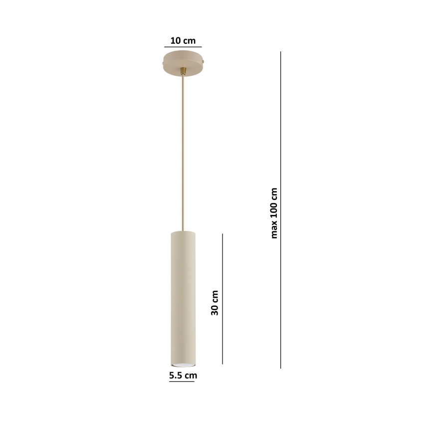 Brilagi - Hanglamp aan kabel TUBE 1xGU10/15W/230V beige/goud