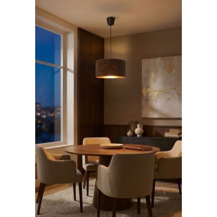 Brilagi - Hanglamp aan kabel VELVET 1xE27/60W/230V Ø 40 cm bruin/goud