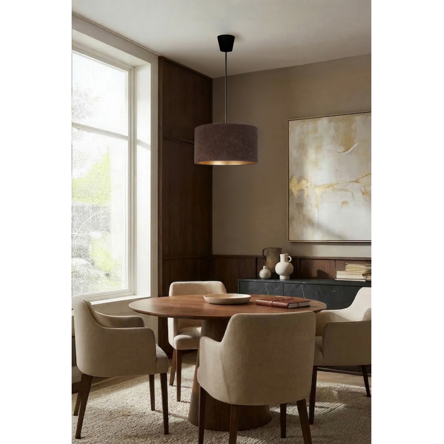 Brilagi - Hanglamp aan kabel VELVET 1xE27/60W/230V Ø 40 cm bruin/goud